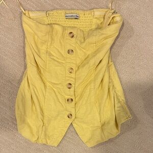 Abercrombie & Fitch Yellow Button-Up Top